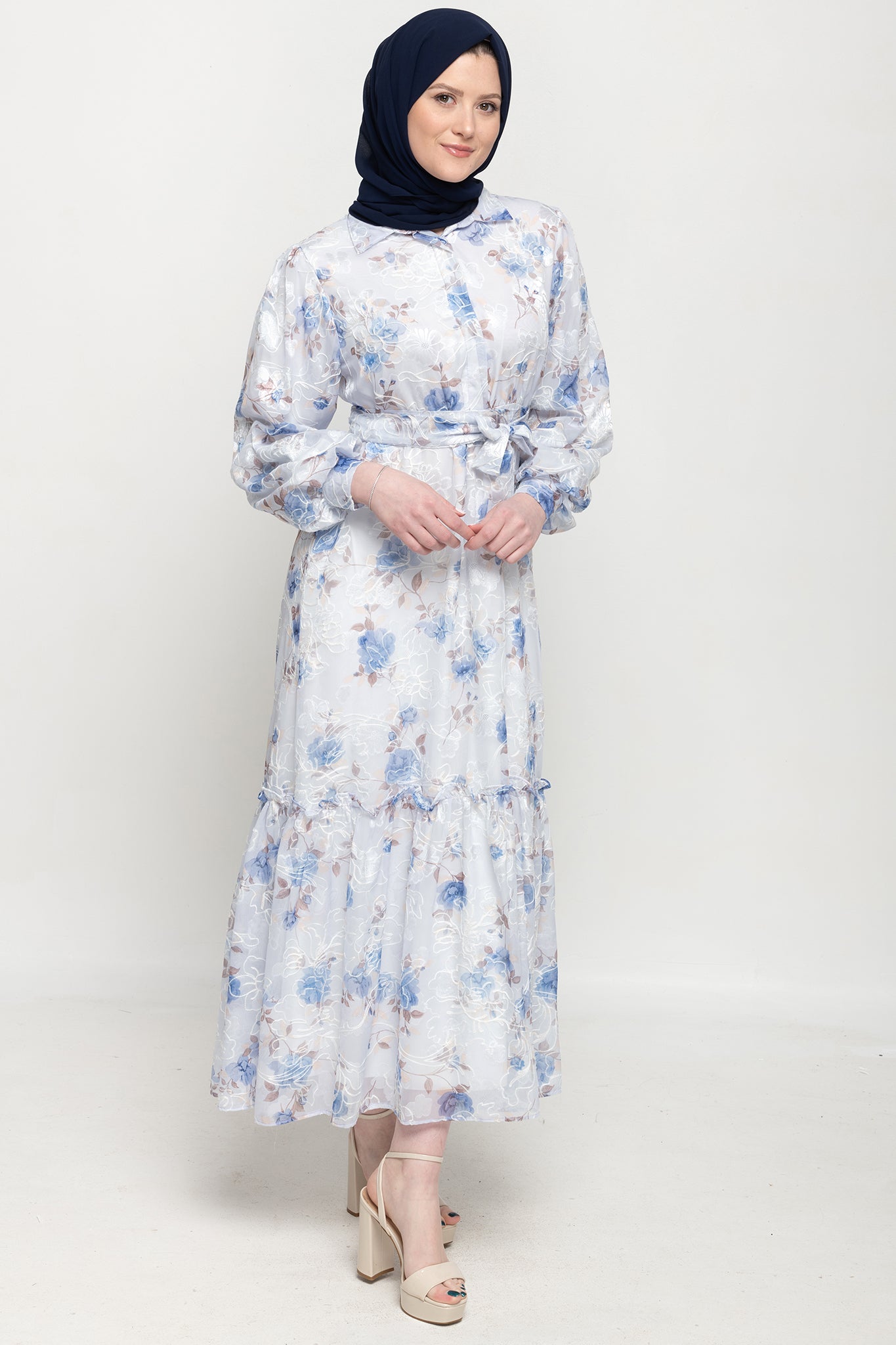 Floral Haven Dress- Blue