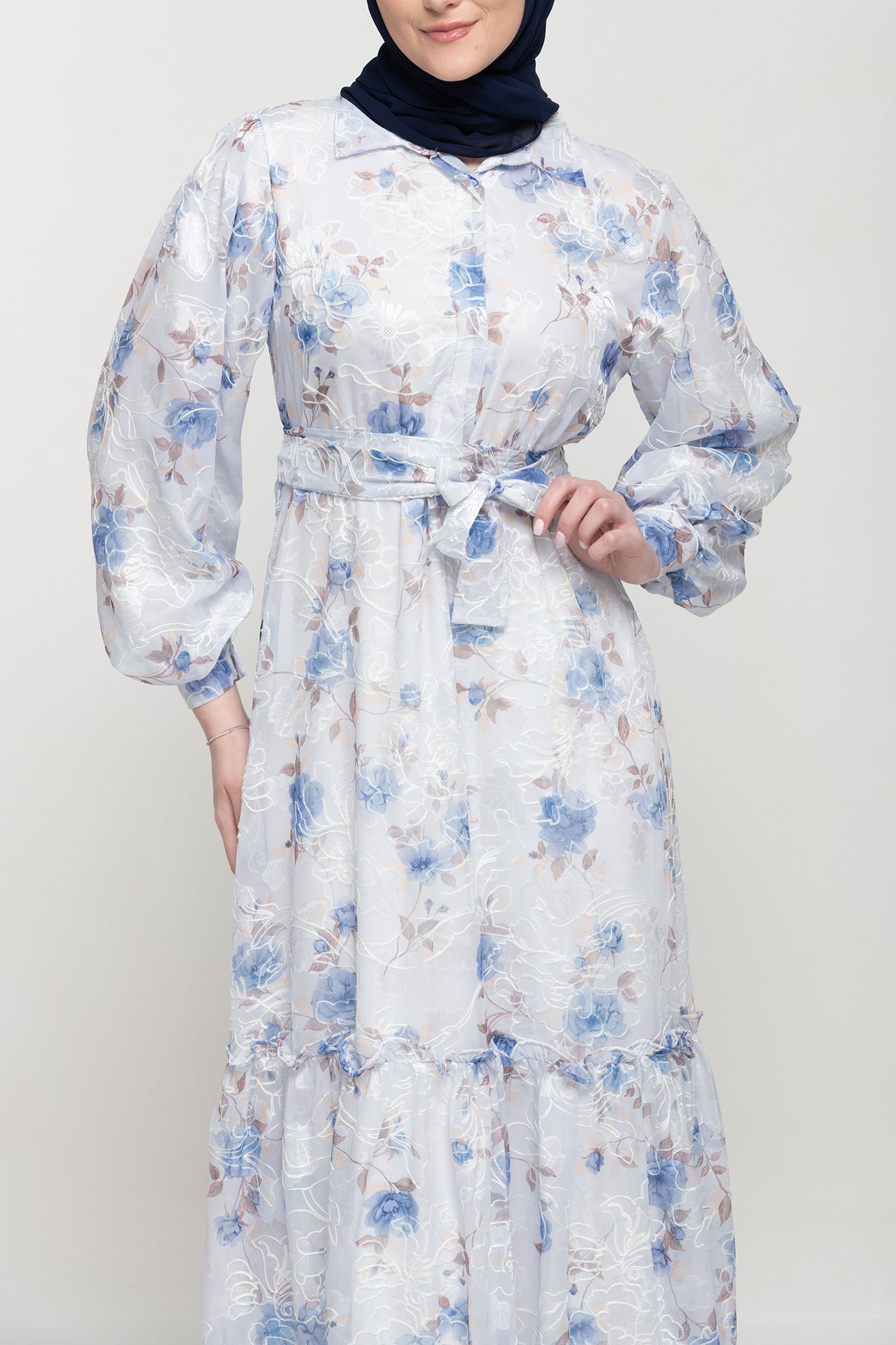 Floral Haven Dress- Blue