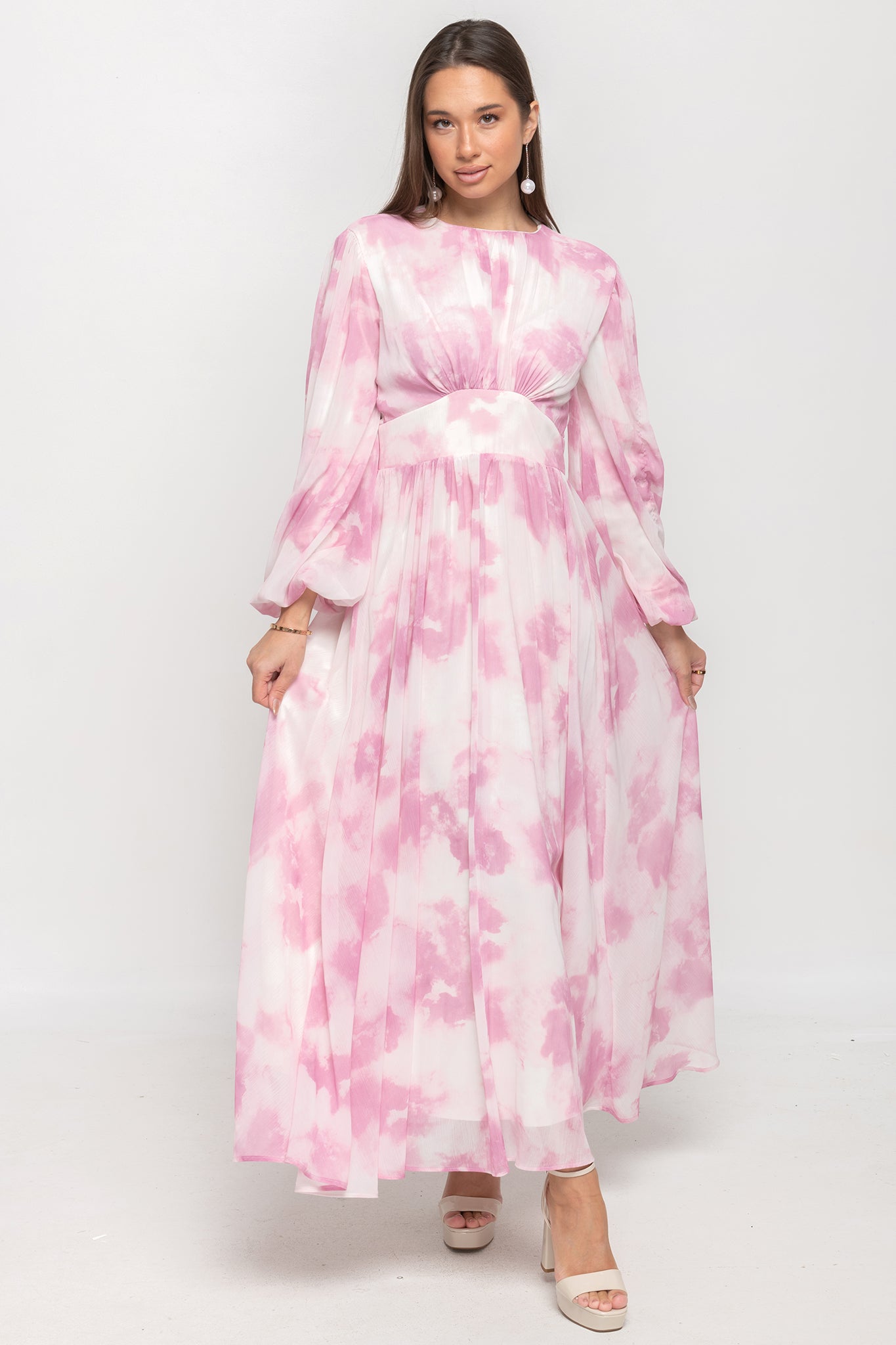 Cloud Chiffon Dress- Pink