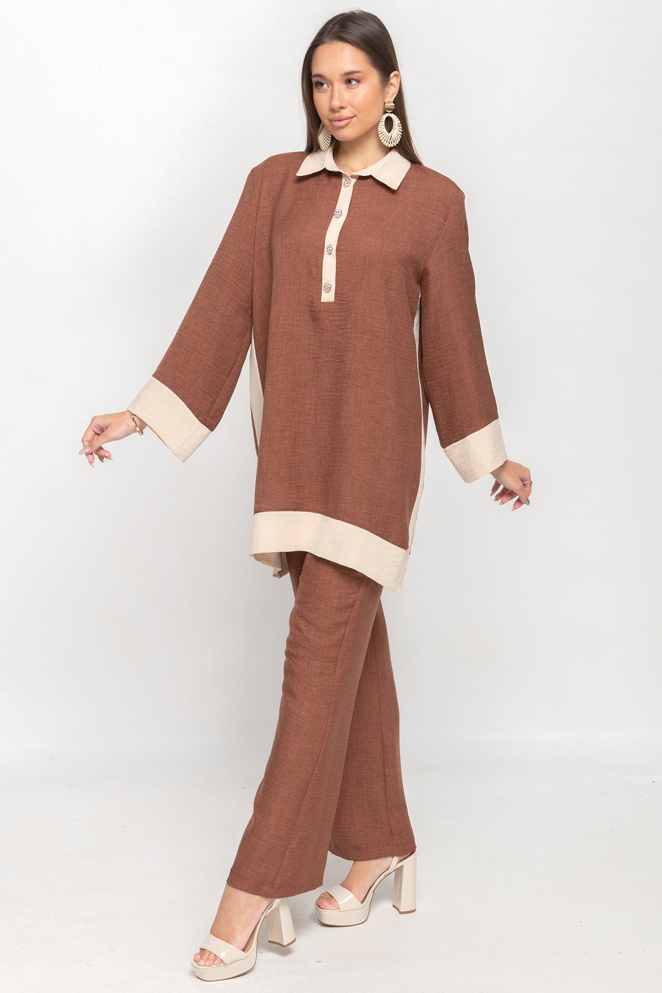 Linen Grace Set- Brown/Beige