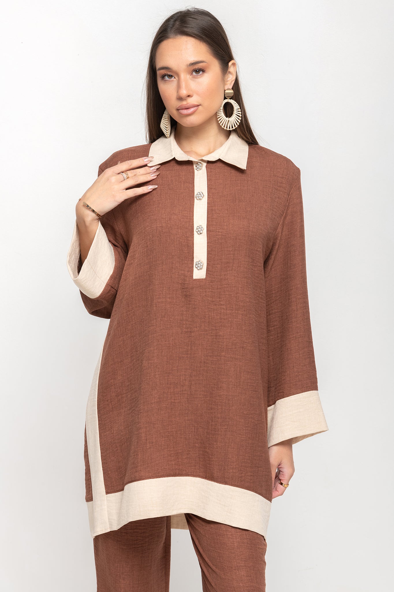 Linen Grace Set- Brown/Beige