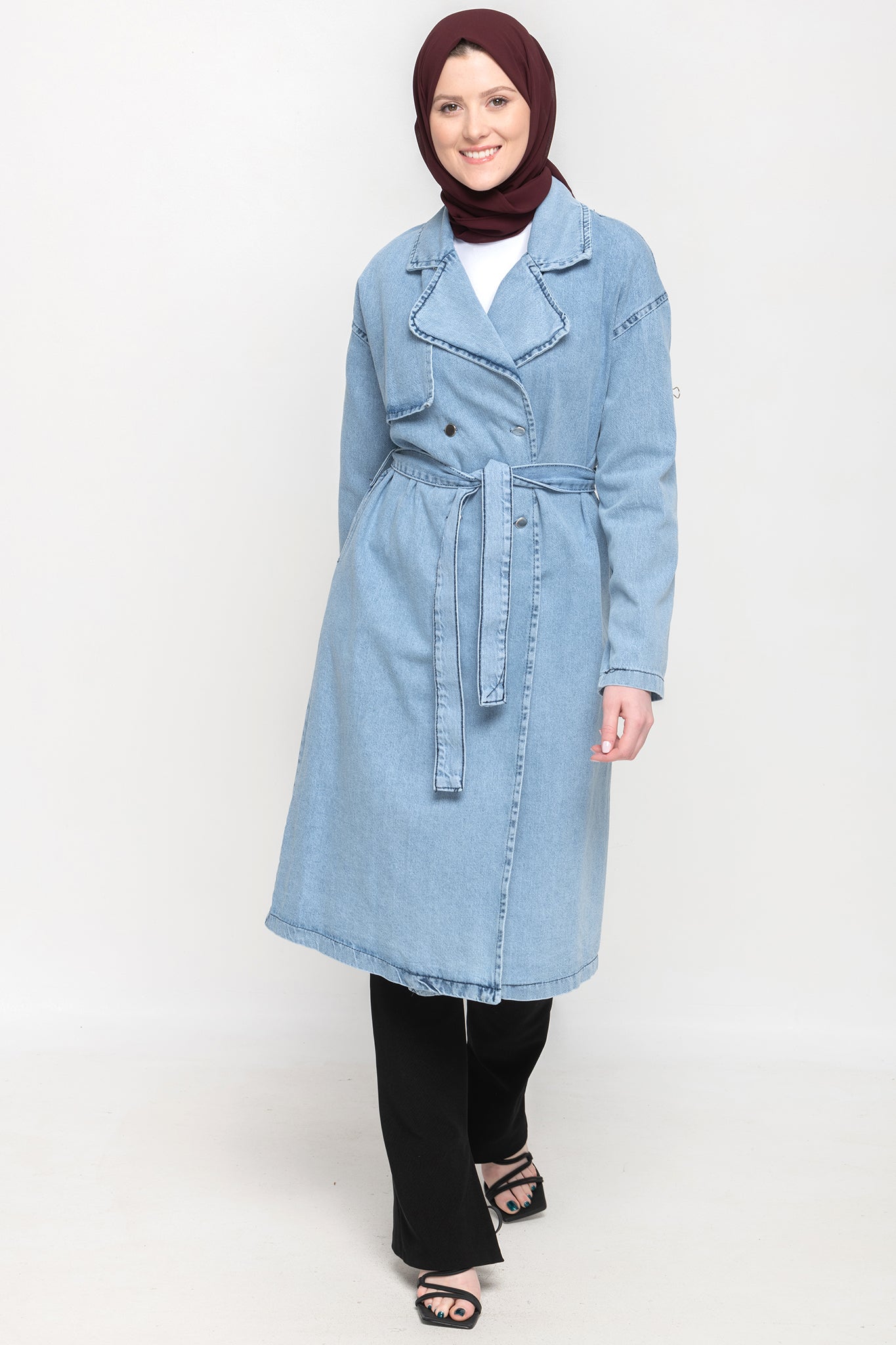 Denim Classic Coat-Blue
