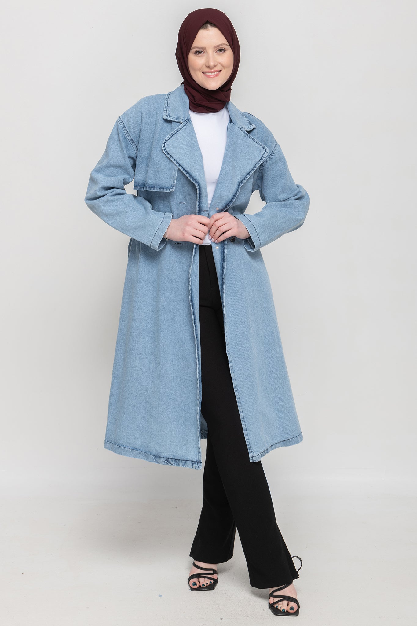 Denim Classic Coat-Blue