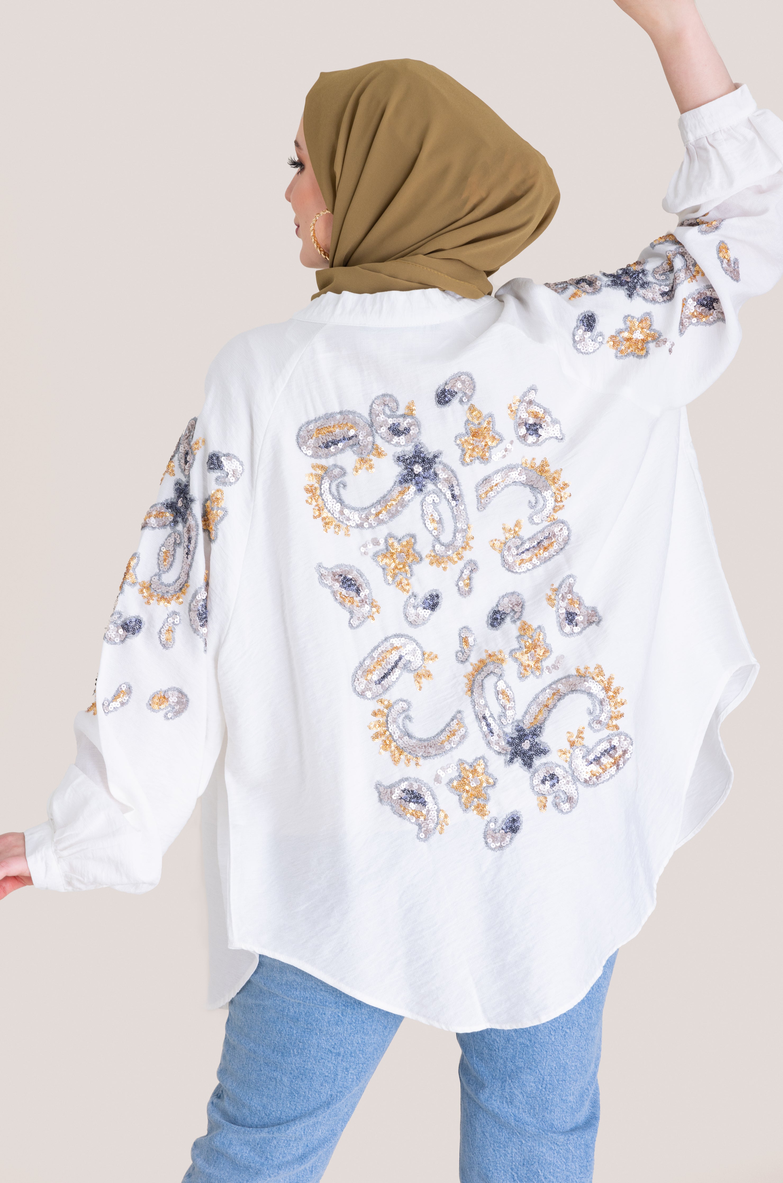 Embroidered Floral Cardigan - White
