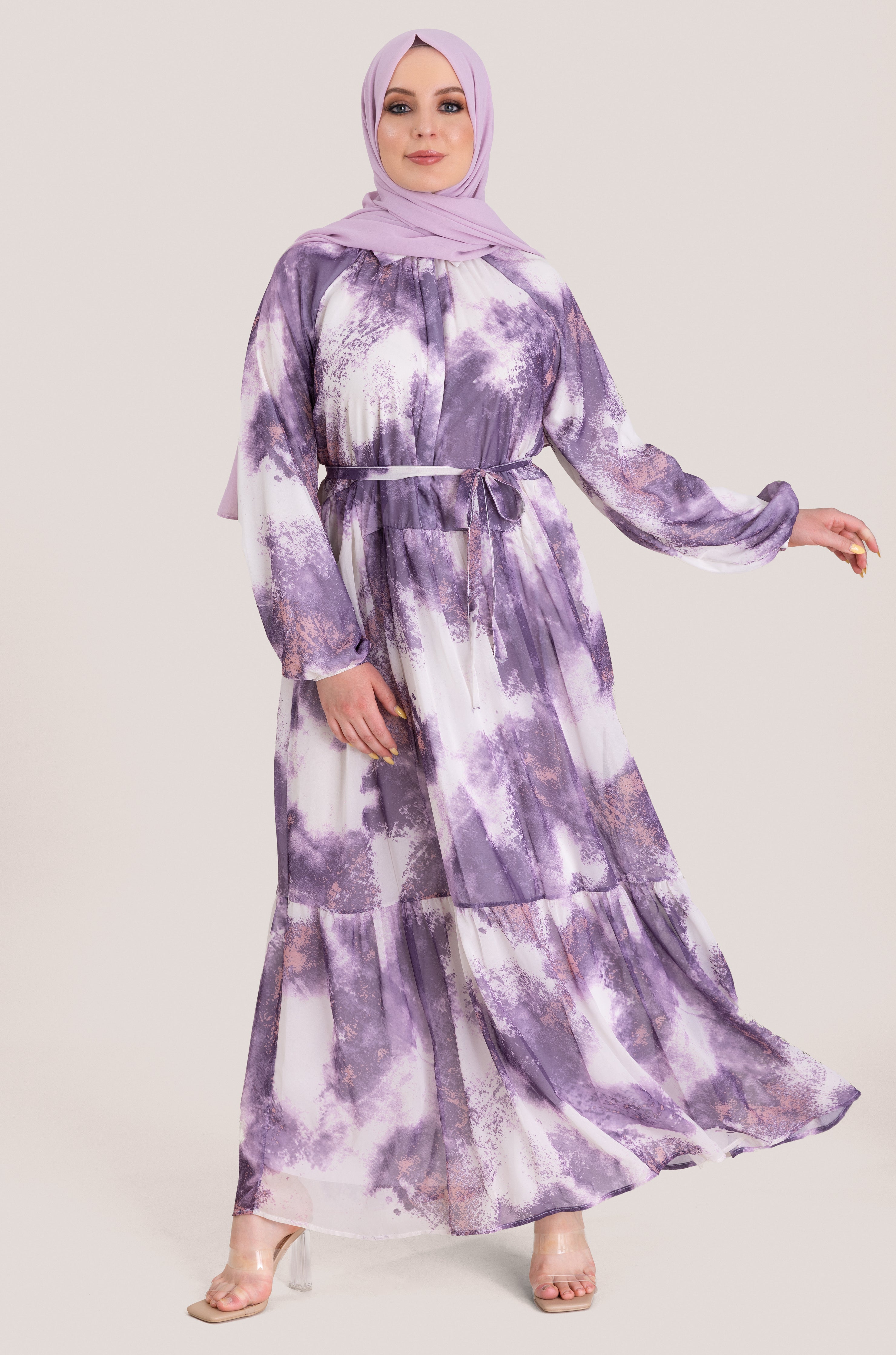 Heavenly Chiffon Maxi Dress - Lavender Purple