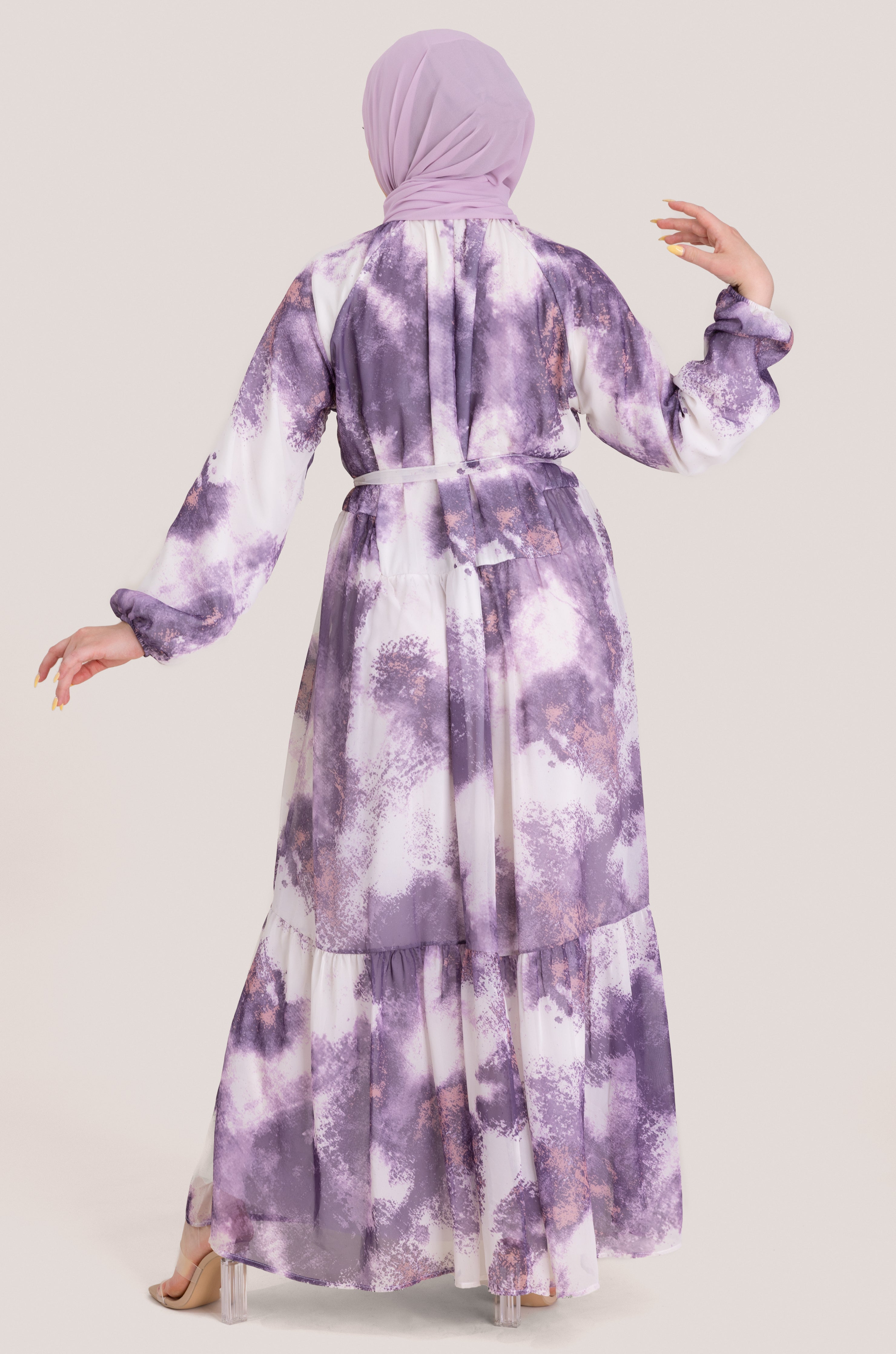 Lavender chiffon hot sale maxi dress